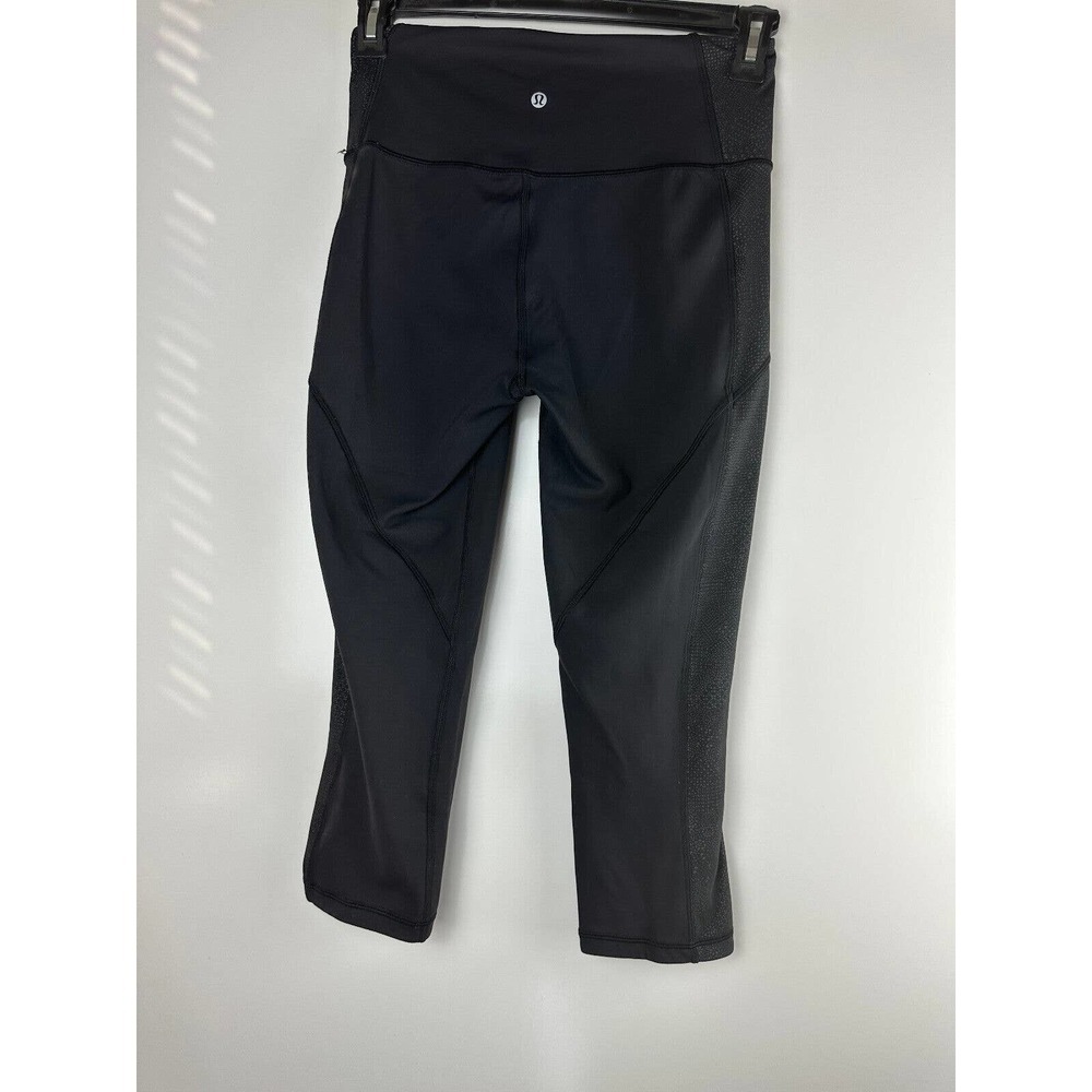 Lululemon Power Lines Crop Pant 21" Black Stretch Wicking Women's Size 8 - Picture 8 of 13